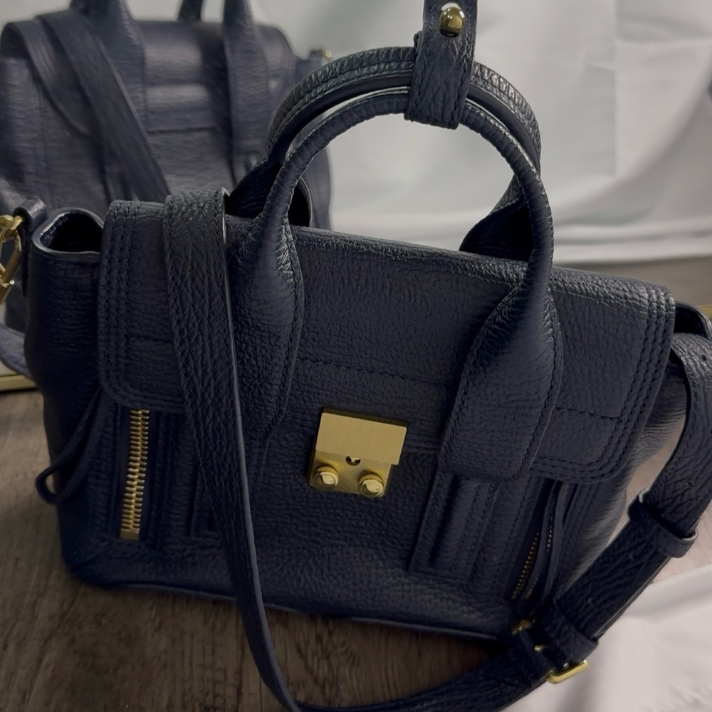 3.1 Phillip Lim Black Satchel with Gold Accents